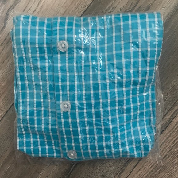 NWT JOAN RIVERS TEXTURED BUTTON FRONT SHIRT W/SIDE BUTTONS AQUA XS - Picture 12 of 12